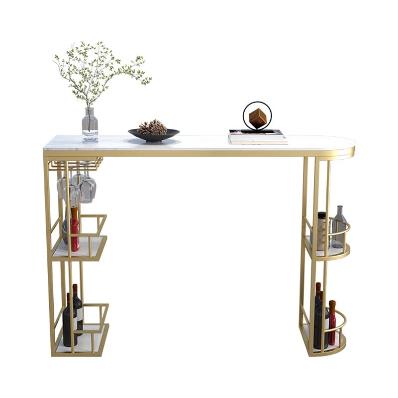 Table à manger à barre de pierre de pierre blanche glam