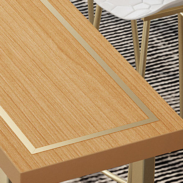 Wood Top Cocktail Bar Table Nordic Gold Frame Bar Height Table for Dining Room