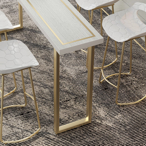 Wood Top Cocktail Bar Table Nordic Gold Frame Bar Height Table for Dining Room