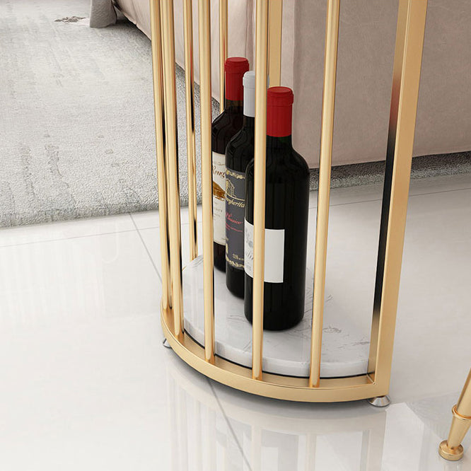 Glam Style Cocktail Bar Table 42-inch Height Metal Base Bar Height Storage Table