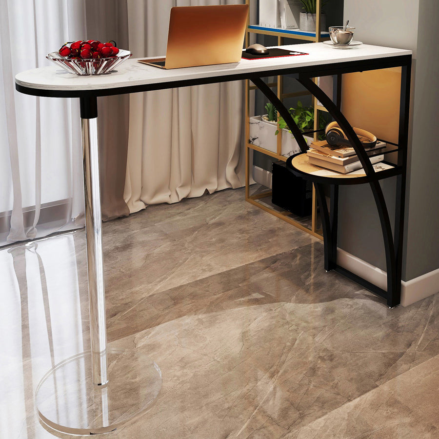 Glam Style 41.3"H Bar Table Faux Marble White Top Specialty Bistro Table