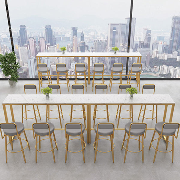 Mesa de barra de cóctel de mármol de estilo glamour de 42 pulgadas Mesa base de metal de altura