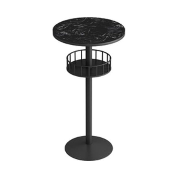 42-inch Height Cocktail Bar Table Modern Metal Base Bar Height Storage Table