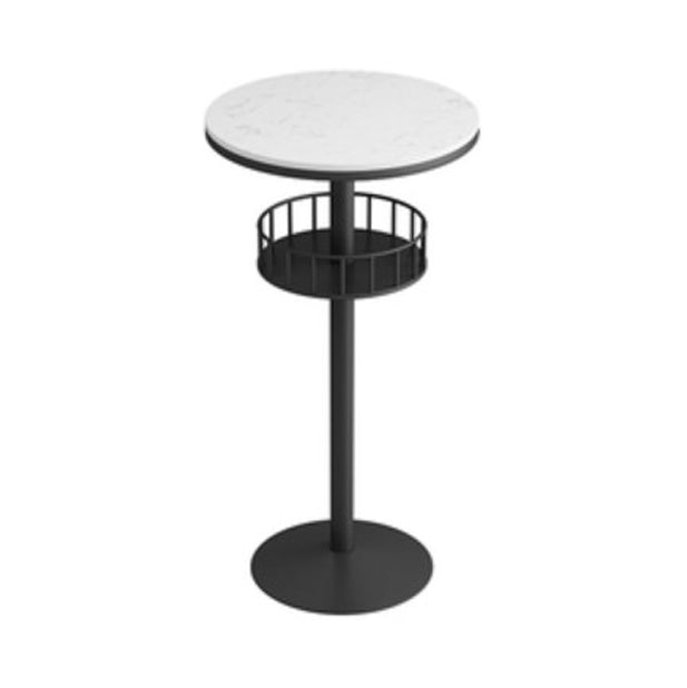 42-inch Height Cocktail Bar Table Modern Metal Base Bar Height Storage Table