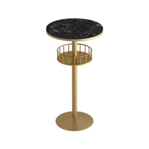 42-inch Height Cocktail Bar Table Modern Metal Base Bar Height Storage Table