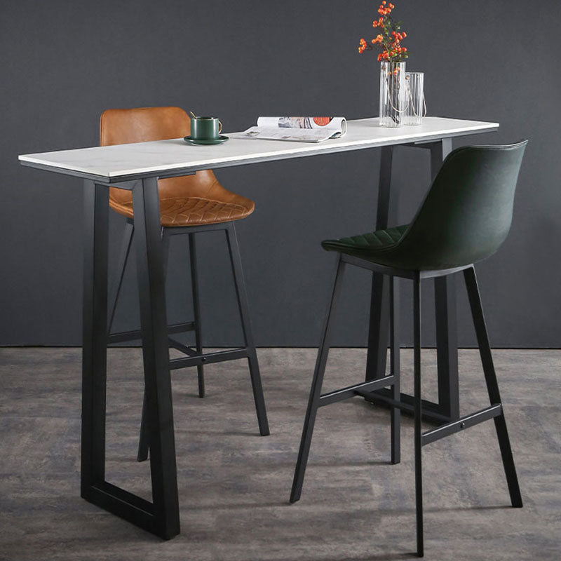 Industrial White Top Counter Table 42-inch Height Table for Living Room