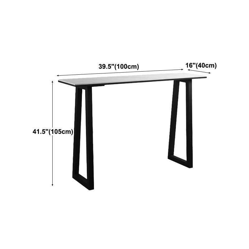 Industrial White Top Counter Table 42-inch Height Table for Living Room