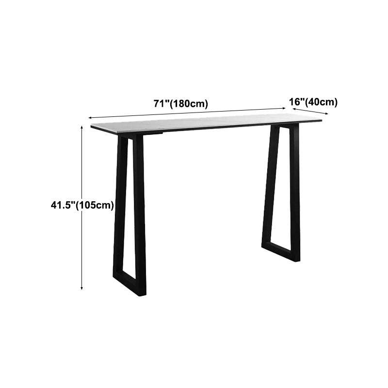 Industrial White Top Counter Table 42-inch Height Table for Living Room