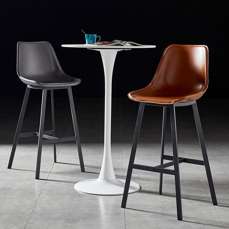 Table de bar en métal industrielle fausse marbre 27,56 "Table du bistrot intérieur rond