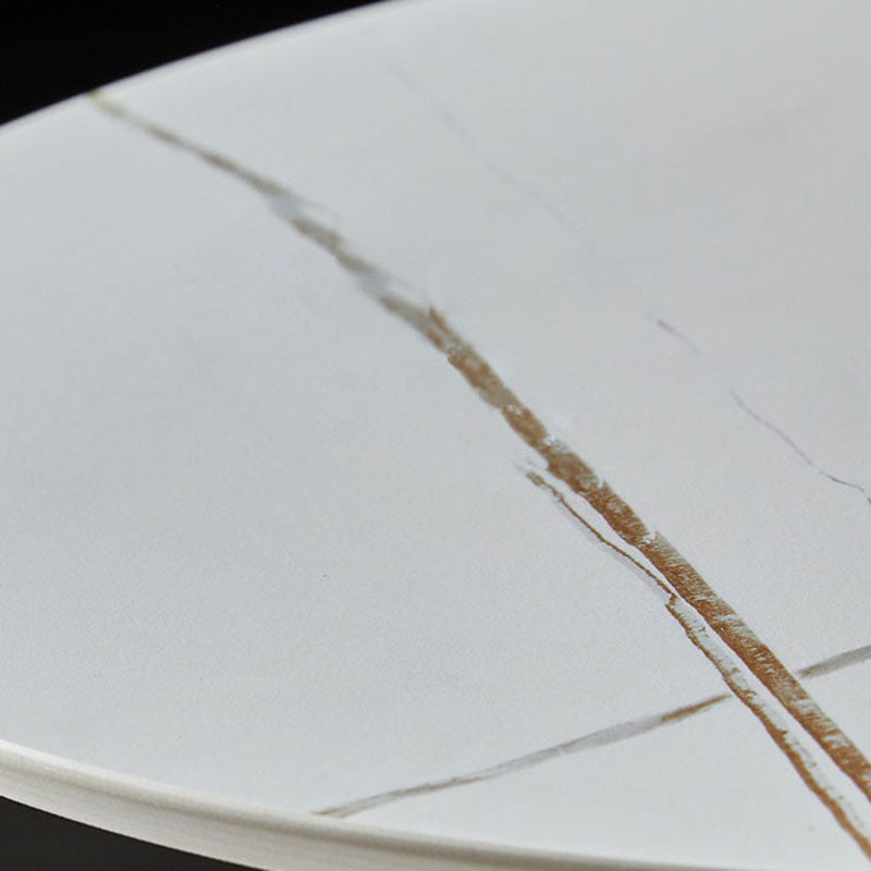 Table de bar en métal industrielle fausse marbre 27,56 "Table du bistrot intérieur rond