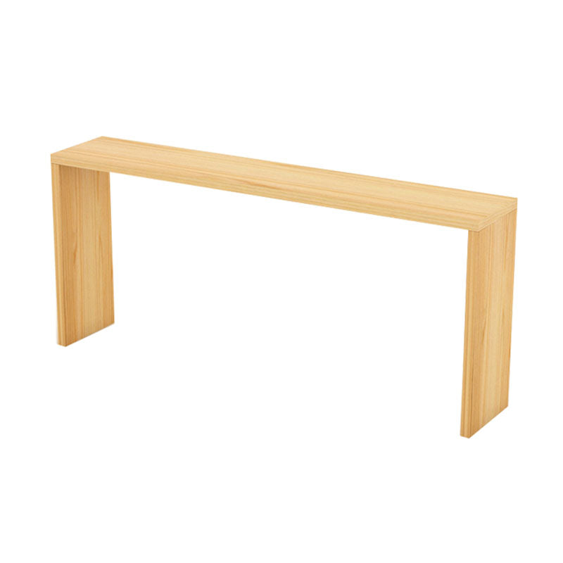 Industrial Natural Wood Bar Table Rectangle Top 41.34"H Indoor Bistro Table