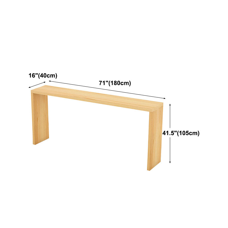 Industrial Natural Wood Bar Table Rectangle Top 41.34"H Indoor Bistro Table