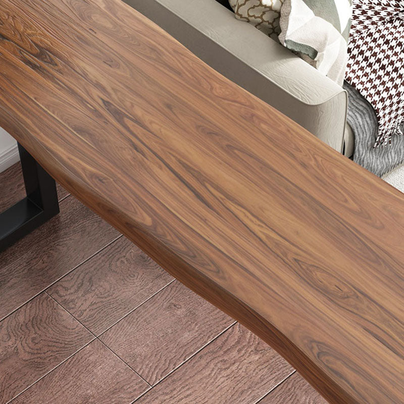 Table de la barre de pin brun industriel Rectangle Table du bistrot de piédestal double noir (unique table)