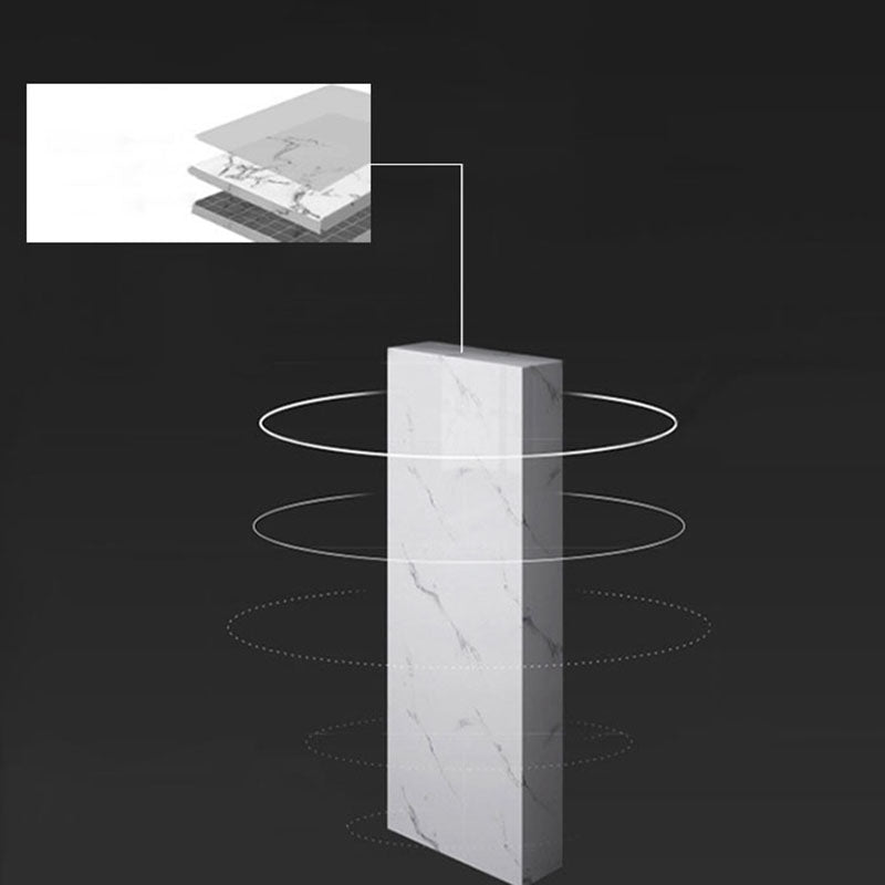 Glam Rectangle Indoor Bar Dining Table White Marble Bistro Table With Shelve