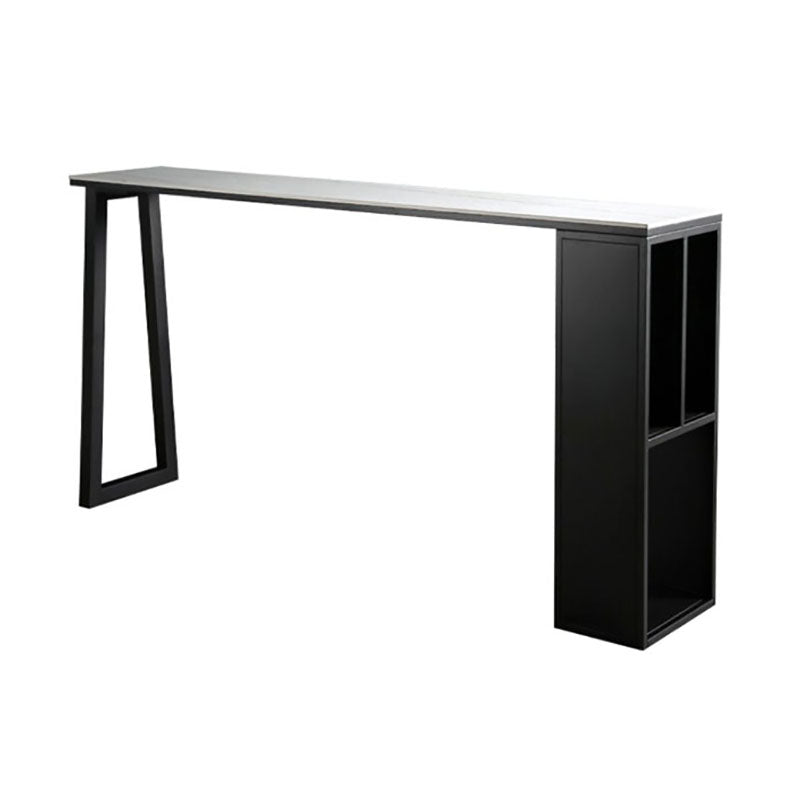 42-inch Height Cocktail Bar Table Industrial Style Metal Base Bar Height Storage Table