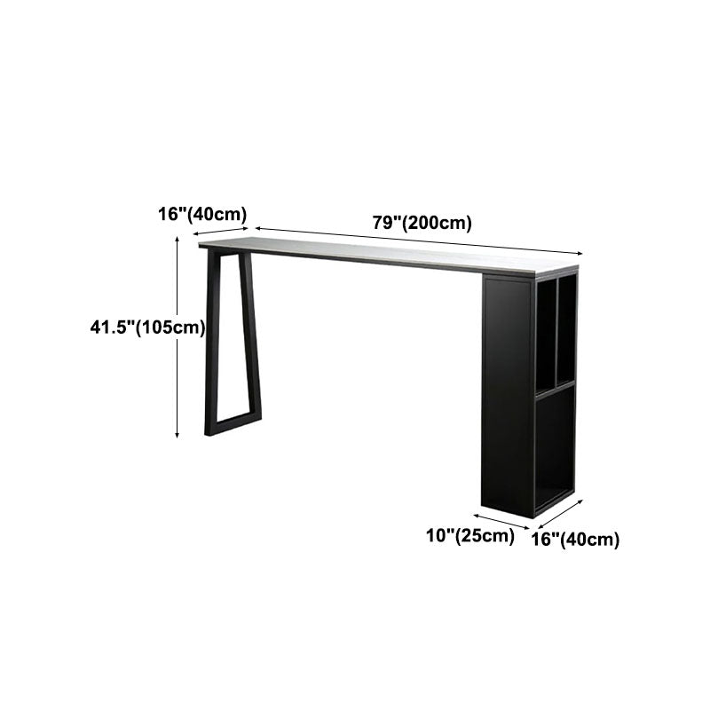 42-inch Height Cocktail Bar Table Industrial Style Metal Base Bar Height Storage Table