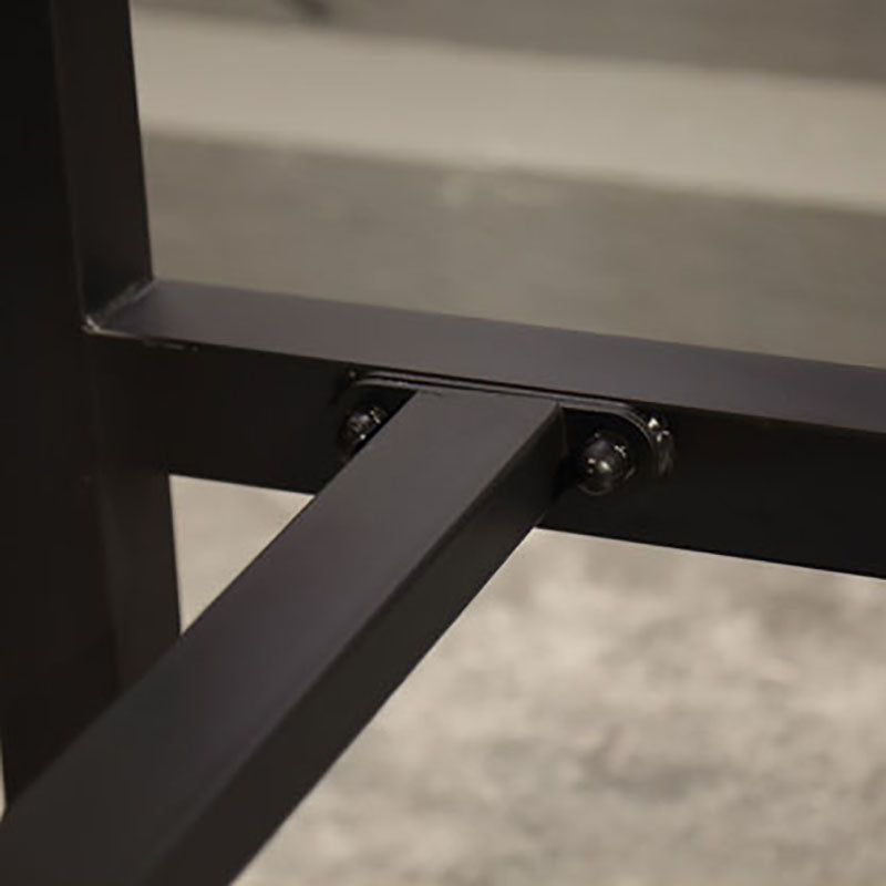 Square Wood Top Counter Table Metal Black Legs 42-inch Height Bar Table