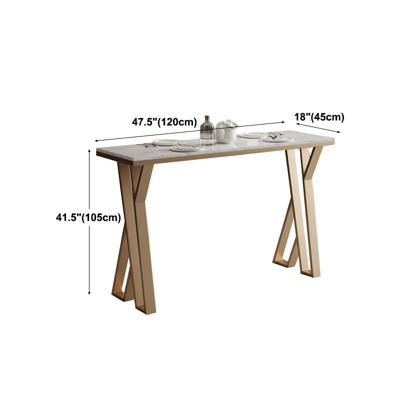 Table à manger à barres en marbre blanc glamour