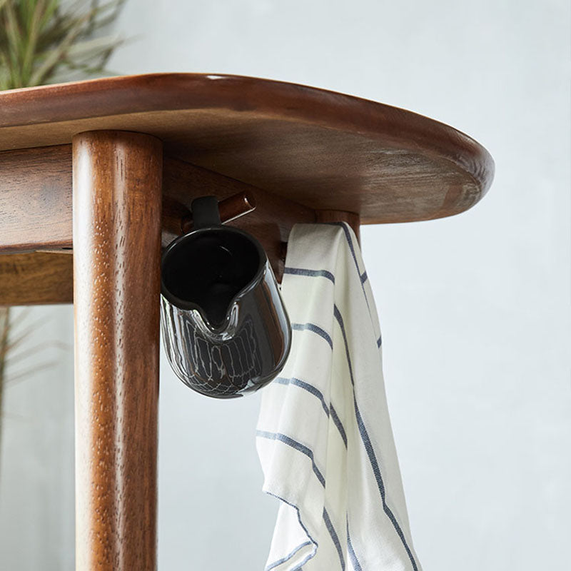 Industrial Style Natural Wood Bar Table Oval Top Indoor 40.75"H Bistro Table