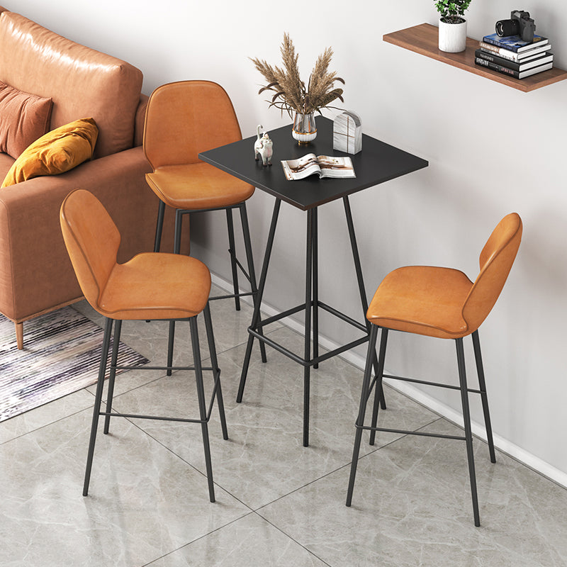 Industrial Style Iron Bar Table Square Top Indoor 4 Legs Bistro Table - 23"W x 41"H