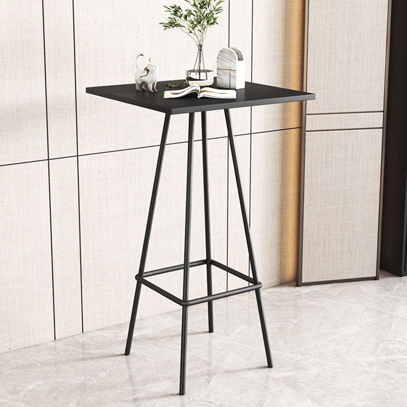 Industrial Style Iron Bar Table Square Top Indoor 4 Legs Bistro Table - 23"W x 41"H