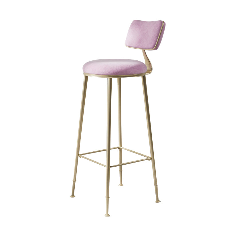 Glam Low Back Bar Stuhl Fußstütze Round Polstered Counter Heighing Stool