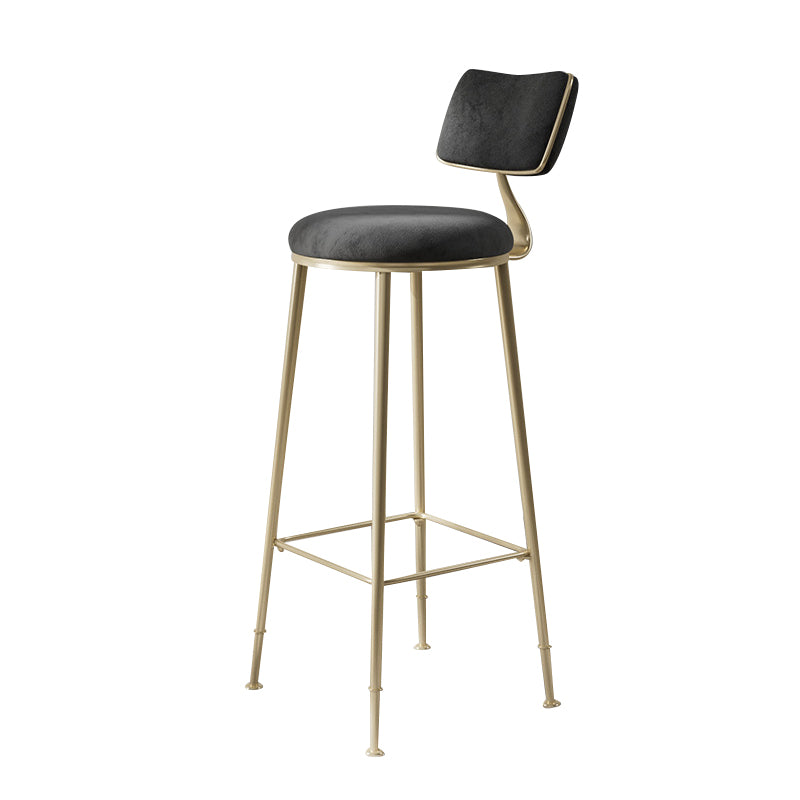Glam Low Back Bar Stuhl Fußstütze Round Polstered Counter Heighing Stool