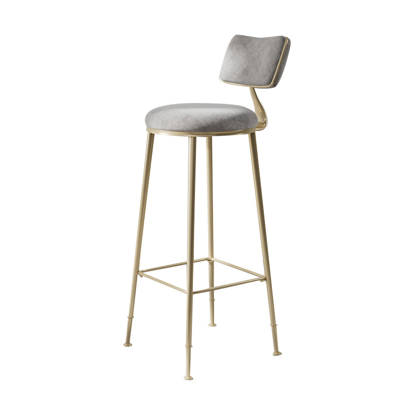 Glam Low Back Bar Stuhl Fußstütze Round Polstered Counter Heighing Stool