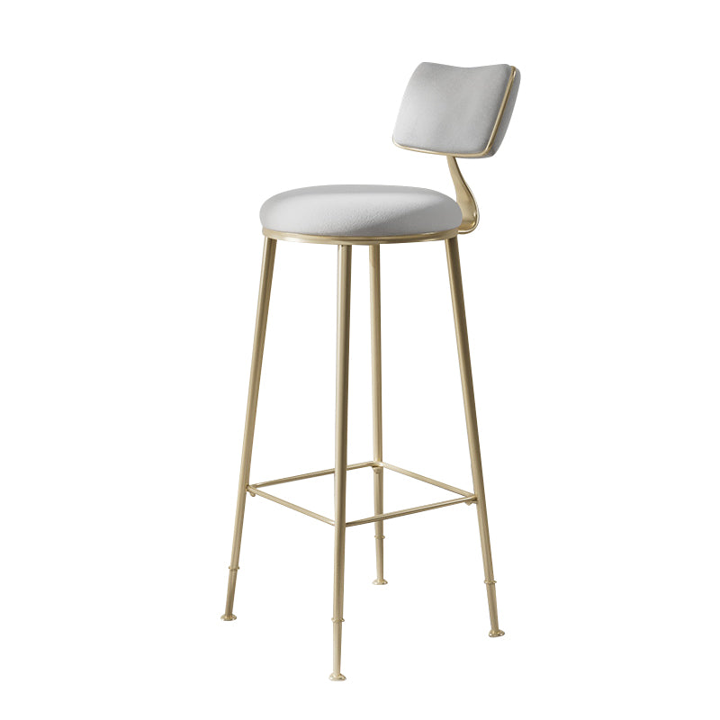 Glam Low Back Bar Stuhl Fußstütze Round Polstered Counter Heighing Stool