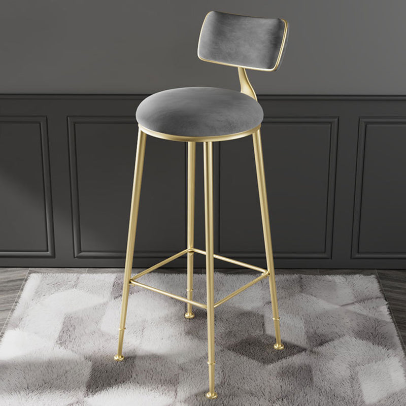 Glam Low Back Bar Stuhl Fußstütze Round Polstered Counter Heighing Stool