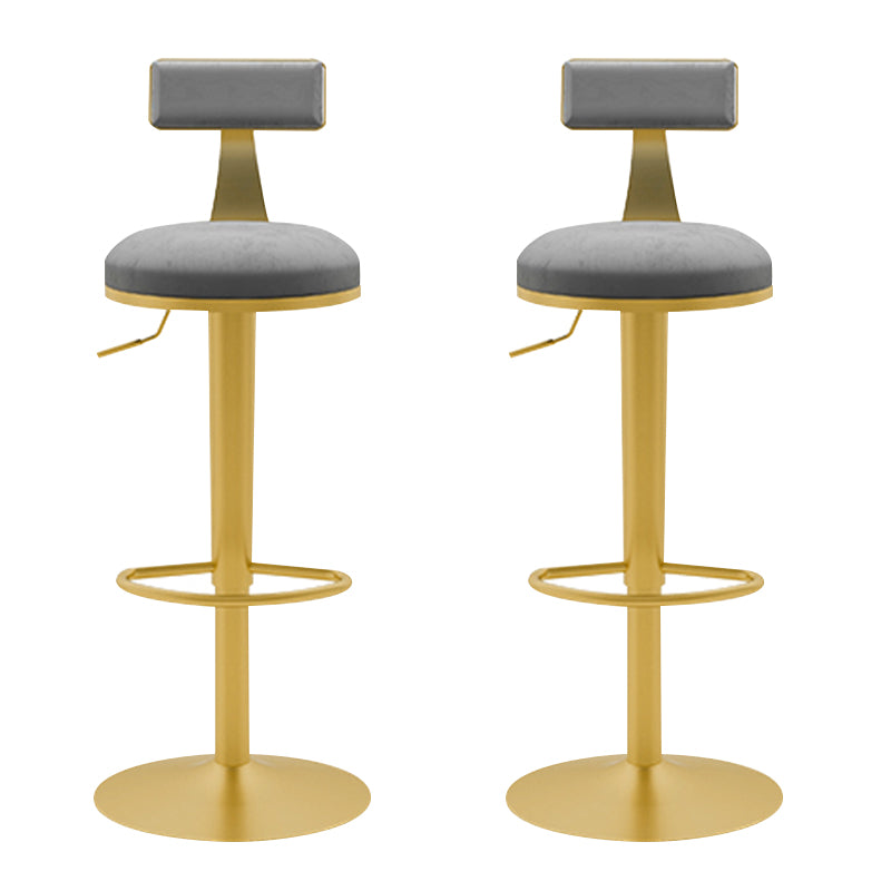 Glam Liftable Backrest Counter Stool Iron Household Bar Stool with Cushion