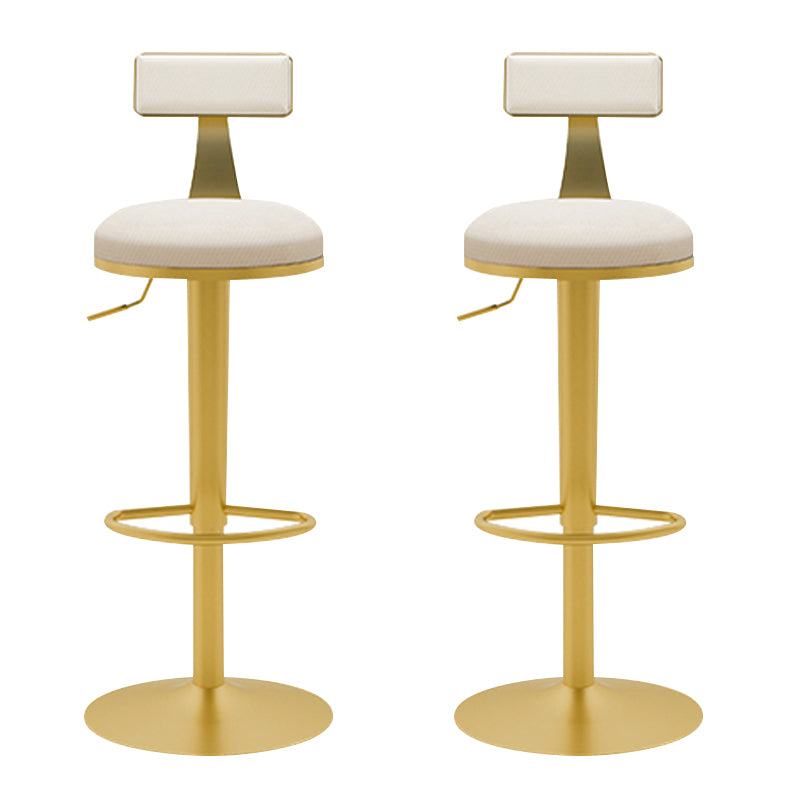 Glam Liftable Backrest Counter Stool Iron Household Bar Stool with Cushion