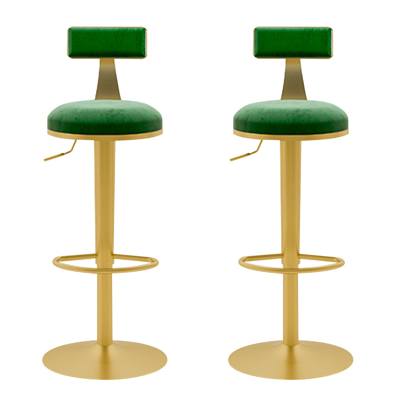 Glam Liftable Backrest Counter Stool Iron Household Bar Stool with Cushion
