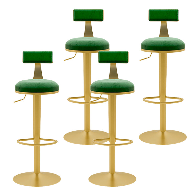 Glam Liftable Backrest Counter Stool Iron Household Bar Stool with Cushion