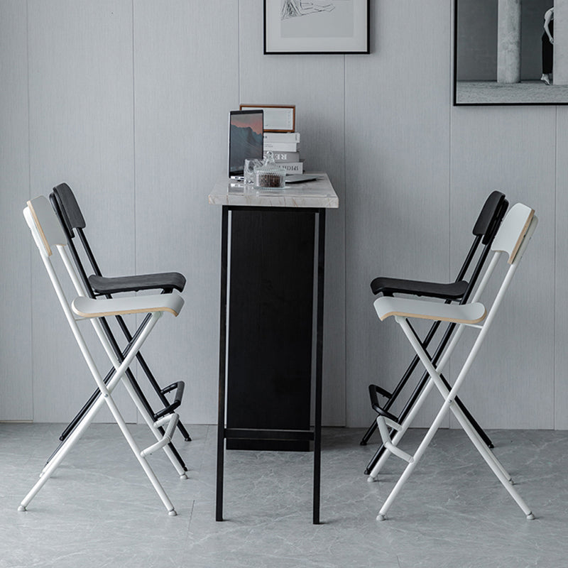 Wood Folding Bar & Counter Stool Modern Low Back Footrest Indoor Bar Stool
