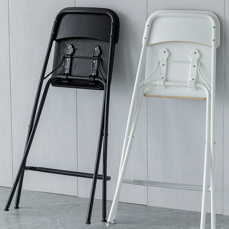 Wood Folding Bar & Counter Stool Modern Low Back Footrest Indoor Bar Stool