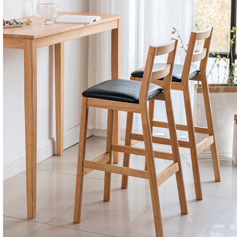 Comptoir et tabouret de bar en bois massif moderne Tabouret de bar à dossier bas avec pieds en bois