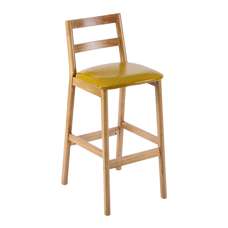 Comptoir et tabouret de bar en bois massif moderne Tabouret de bar à dossier bas avec pieds en bois