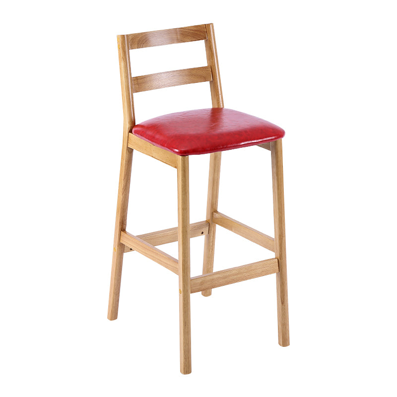 Comptoir et tabouret de bar en bois massif moderne Tabouret de bar à dossier bas avec pieds en bois
