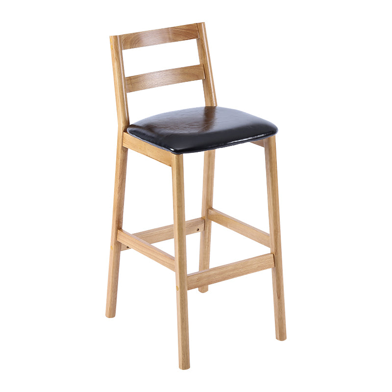 Moderner Tresen- und Barhocker aus Massivholz mit niedriger Rückenlehne und Holzbeinen