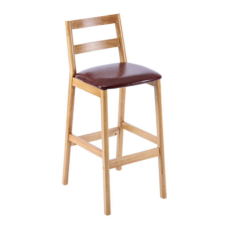 Comptoir et tabouret de bar en bois massif moderne Tabouret de bar à dossier bas avec pieds en bois