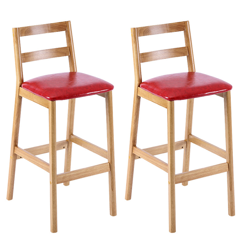 Comptoir et tabouret de bar en bois massif moderne Tabouret de bar à dossier bas avec pieds en bois