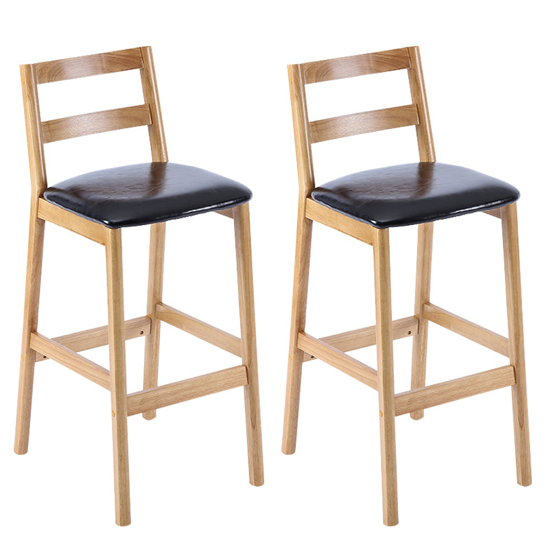 Comptoir et tabouret de bar en bois massif moderne Tabouret de bar à dossier bas avec pieds en bois
