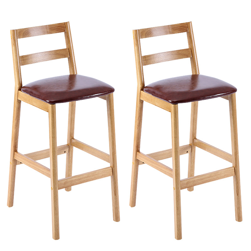 Comptoir et tabouret de bar en bois massif moderne Tabouret de bar à dossier bas avec pieds en bois