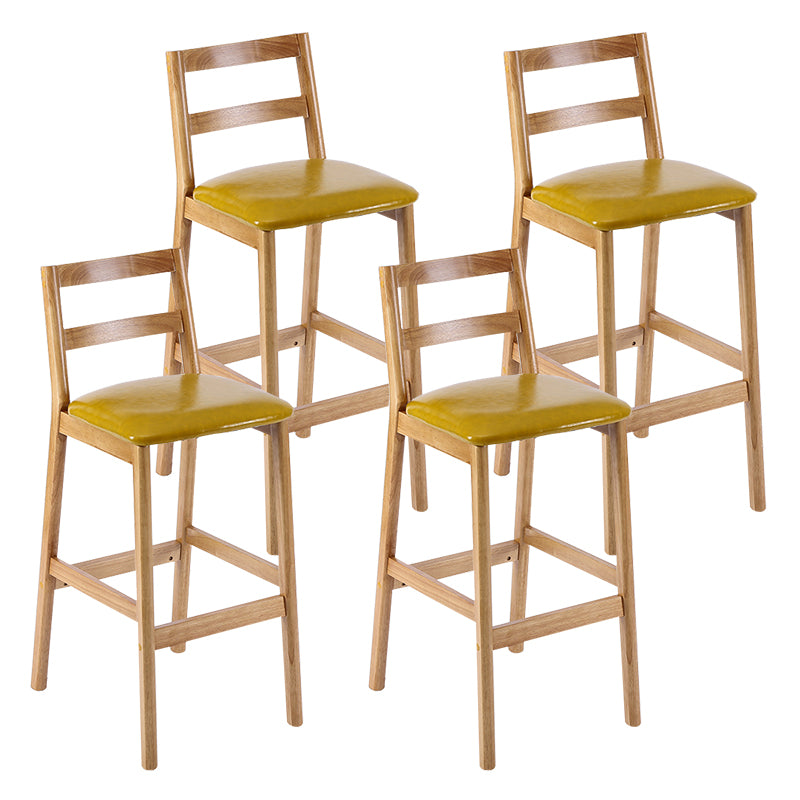 Comptoir et tabouret de bar en bois massif moderne Tabouret de bar à dossier bas avec pieds en bois