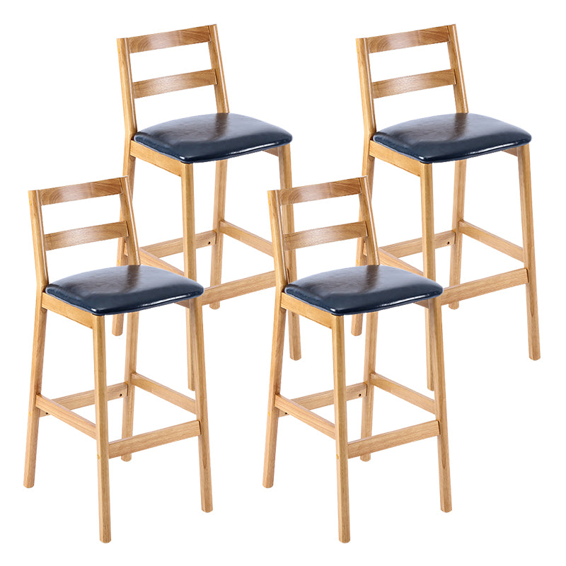 Comptoir et tabouret de bar en bois massif moderne Tabouret de bar à dossier bas avec pieds en bois