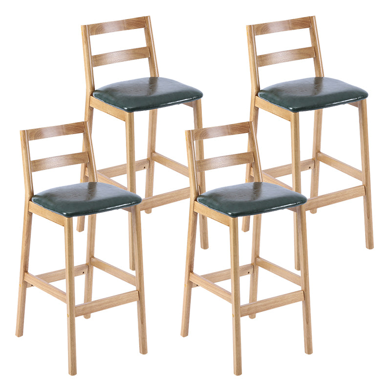 Comptoir et tabouret de bar en bois massif moderne Tabouret de bar à dossier bas avec pieds en bois