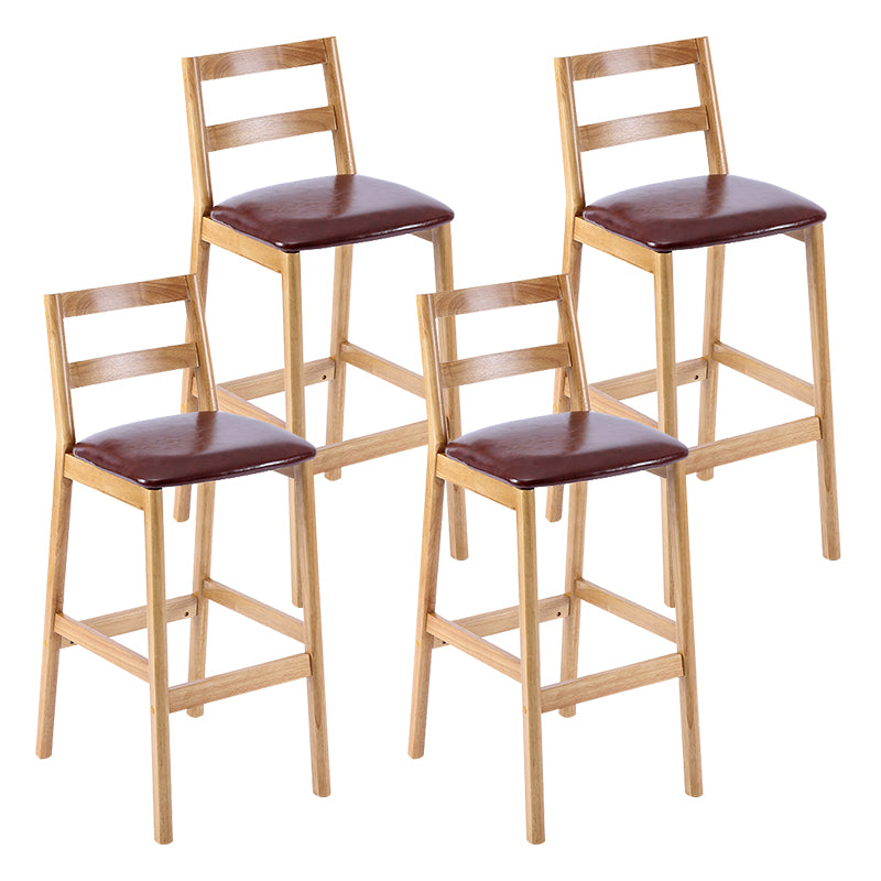 Comptoir et tabouret de bar en bois massif moderne Tabouret de bar à dossier bas avec pieds en bois
