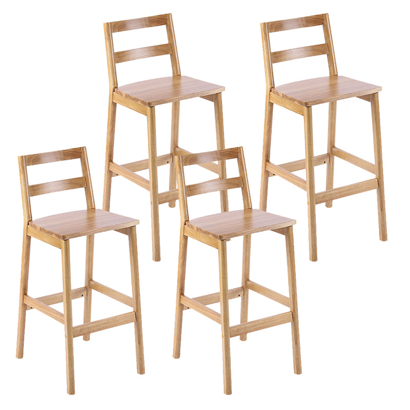 Comptoir et tabouret de bar en bois massif moderne Tabouret de bar à dossier bas avec pieds en bois