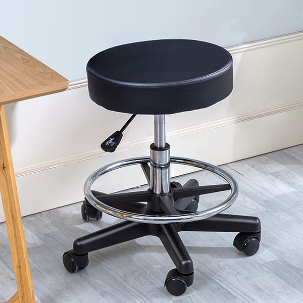 Taburete de bar de acero moderno negro, taburete de mostrador sin respaldo giratorio de altura ajustable